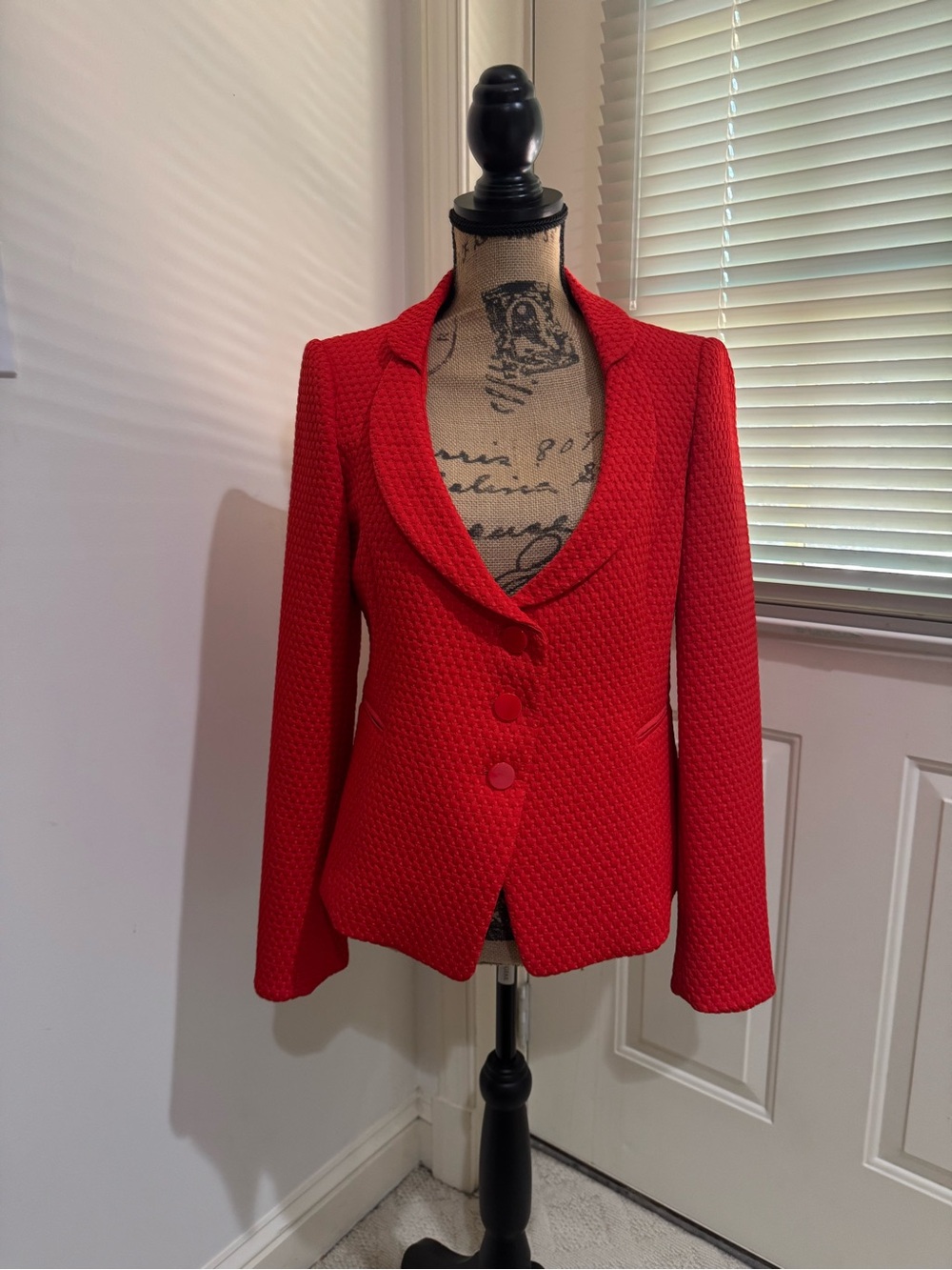 Armani Collezioni Red Textured Women's Blazer